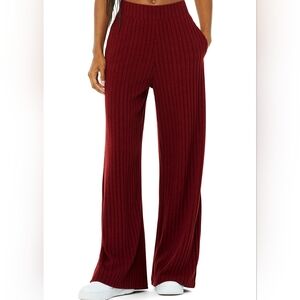 Alo Yoga Ribbed Wide Leg Lounge Pant